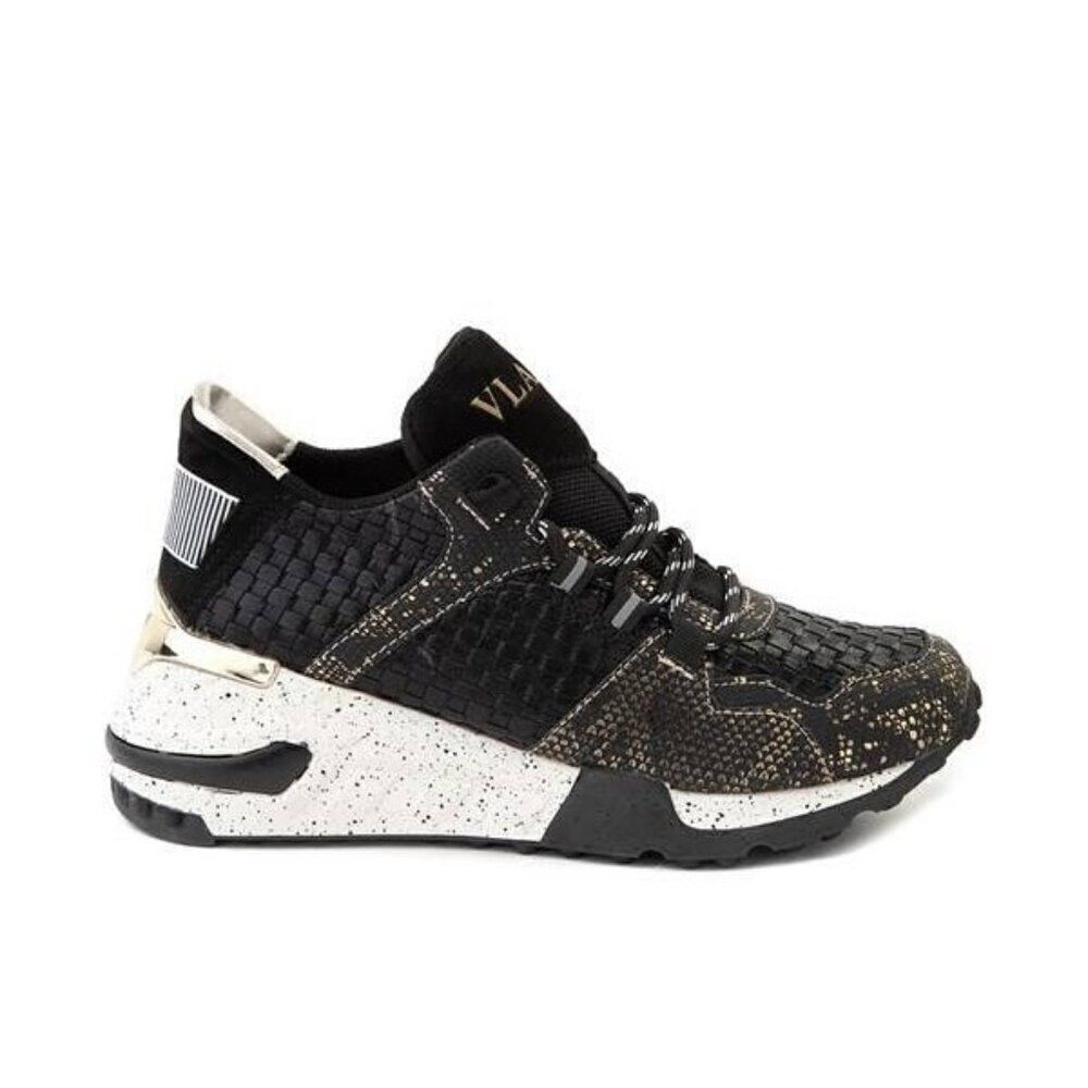 Vlado Cleo Women’s Sneakers, Black/Gold, Sz. 7